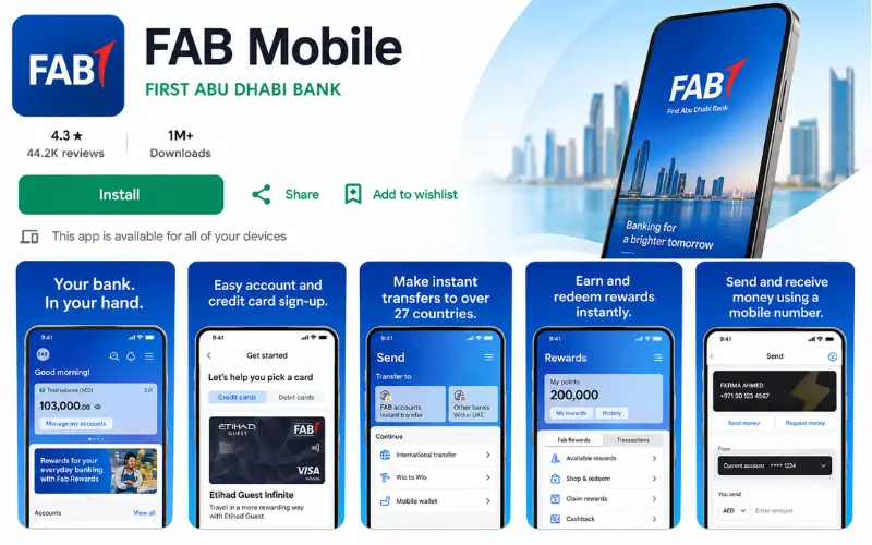 NBAD Balance Check Through FAB Mobile