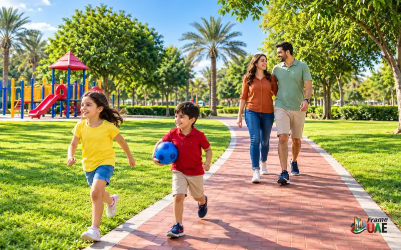 Walking path at Al Rashidiya Park